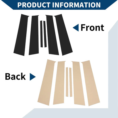 6 Pcs Black Door Pillar Window Trim for Honda City (2015-2019)