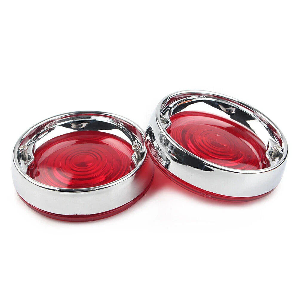 3-1/4" Turn Signal Bezels Red Lens Covers for Harley Touring Road King (2009-2023)