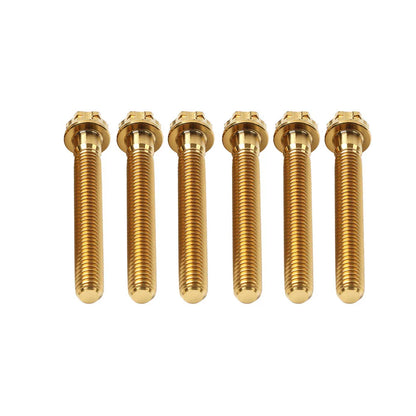 6pcs M6x45mm Titanium Torx Head Flange Screws for Motorcycle Bike