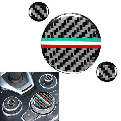 Carbon Black Center Console Multimedia Knob Cover for Alfa Romeo Giulia (20-21)