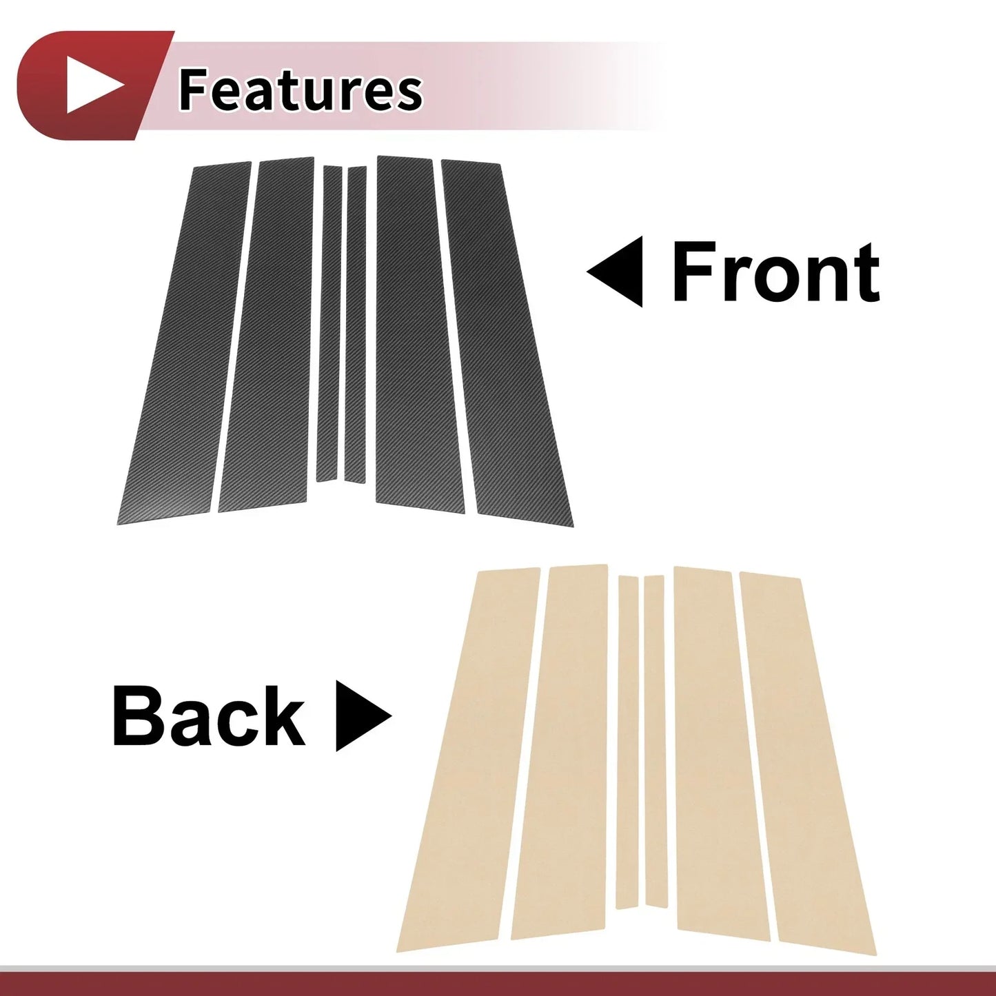 6 Pcs Door Pillar Window Trim for Mercedes-Benz M-Class (2012-2015)