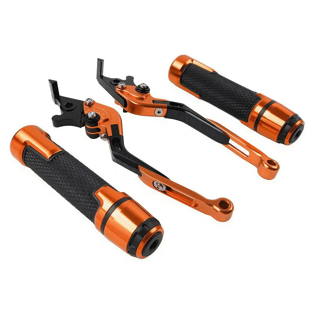 Orange Extendable Brake Clutch Lever Grip Set for Yamaha YZF R1 R6S