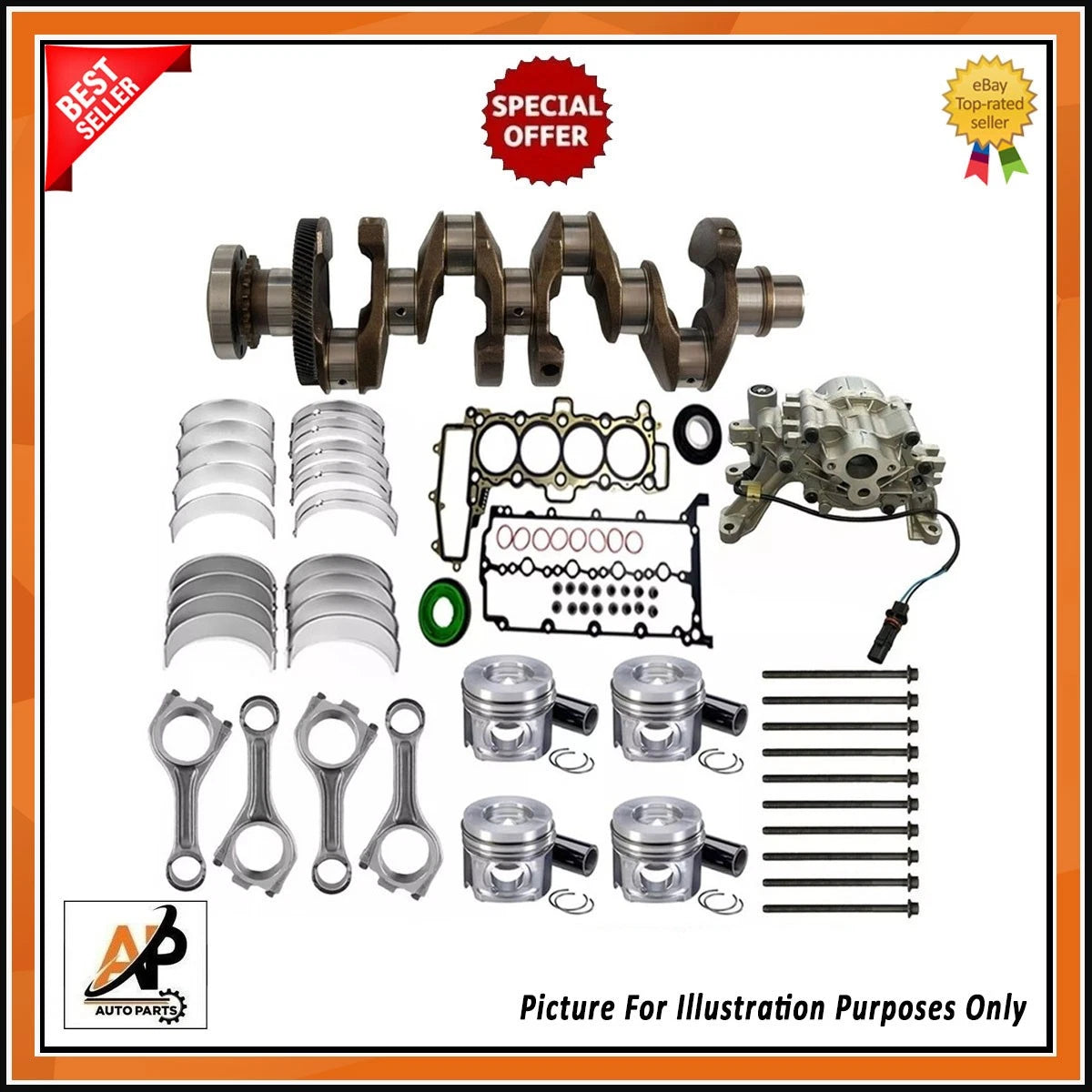 Crankshaft Rebuild Kit with Alloy Steel for Land Rover Discovery 204DTD (—)