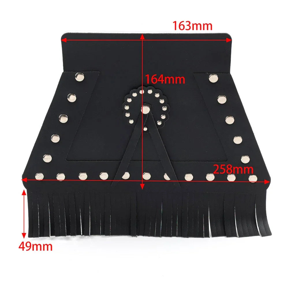 Leather Rear Fender Mud Flap Cover w/Fringe for Harley Motorcycle