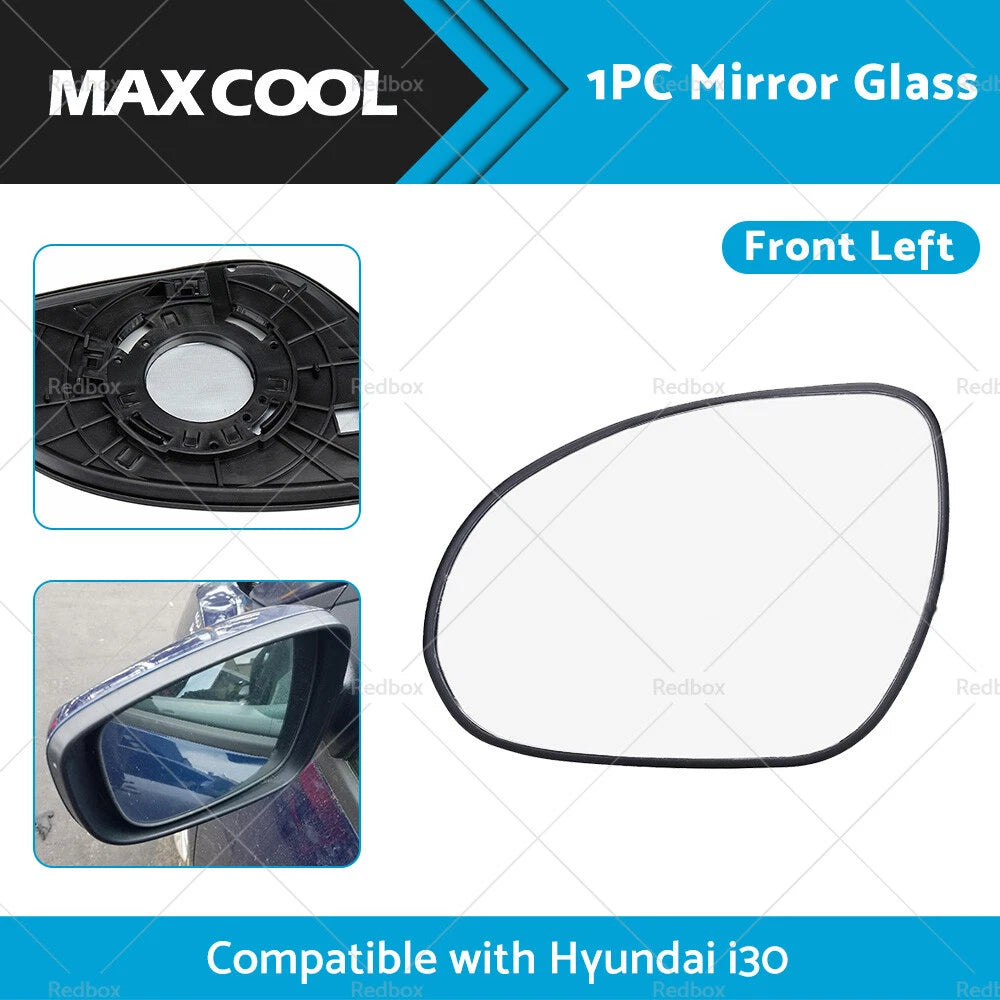 Left Side Mirror Glass with Back Plate for Hyundai i30 (2007-2012)