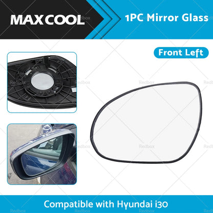 Left Side Mirror Glass with Back Plate for Hyundai i30 (2007-2012)