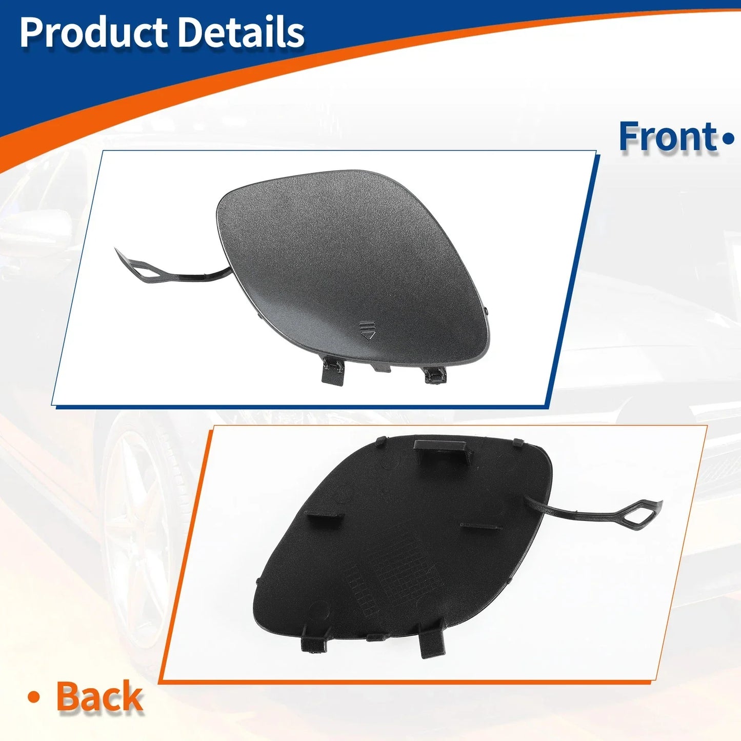 Front Car Bumper Tow Hook Cover for Mercedes-Benz C300 (2015-2018) Grey