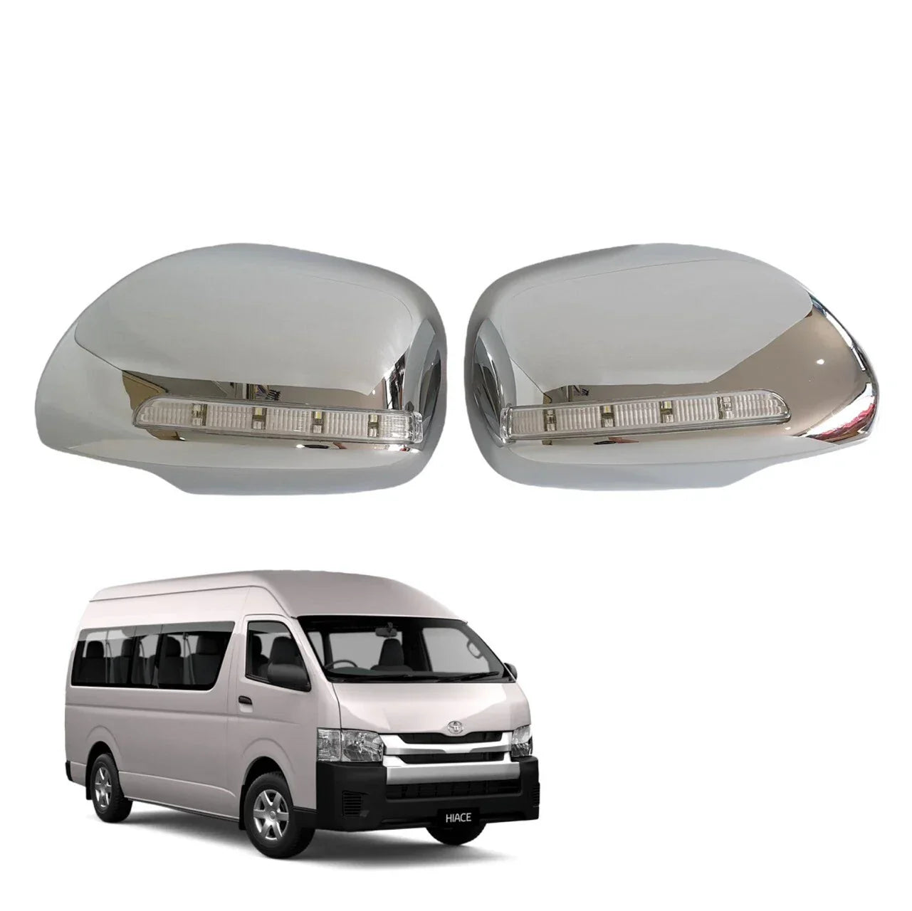 Chrome Electric Mirror Cover LED for Toyota Hiace Commuter (2008-2018)