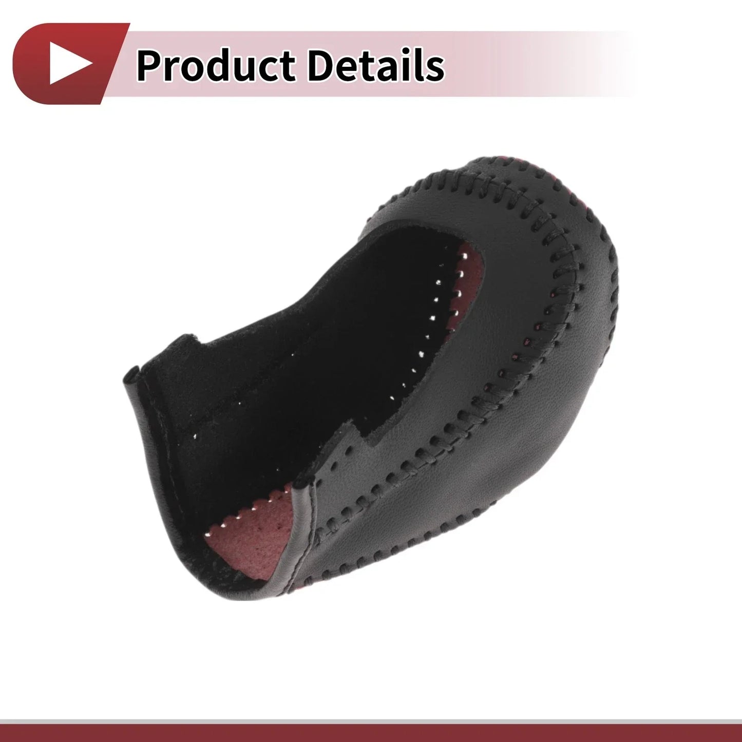 Gear Shift Knob Cover for Hyundai Tucson 2015-2018 Black Red Faux Leather