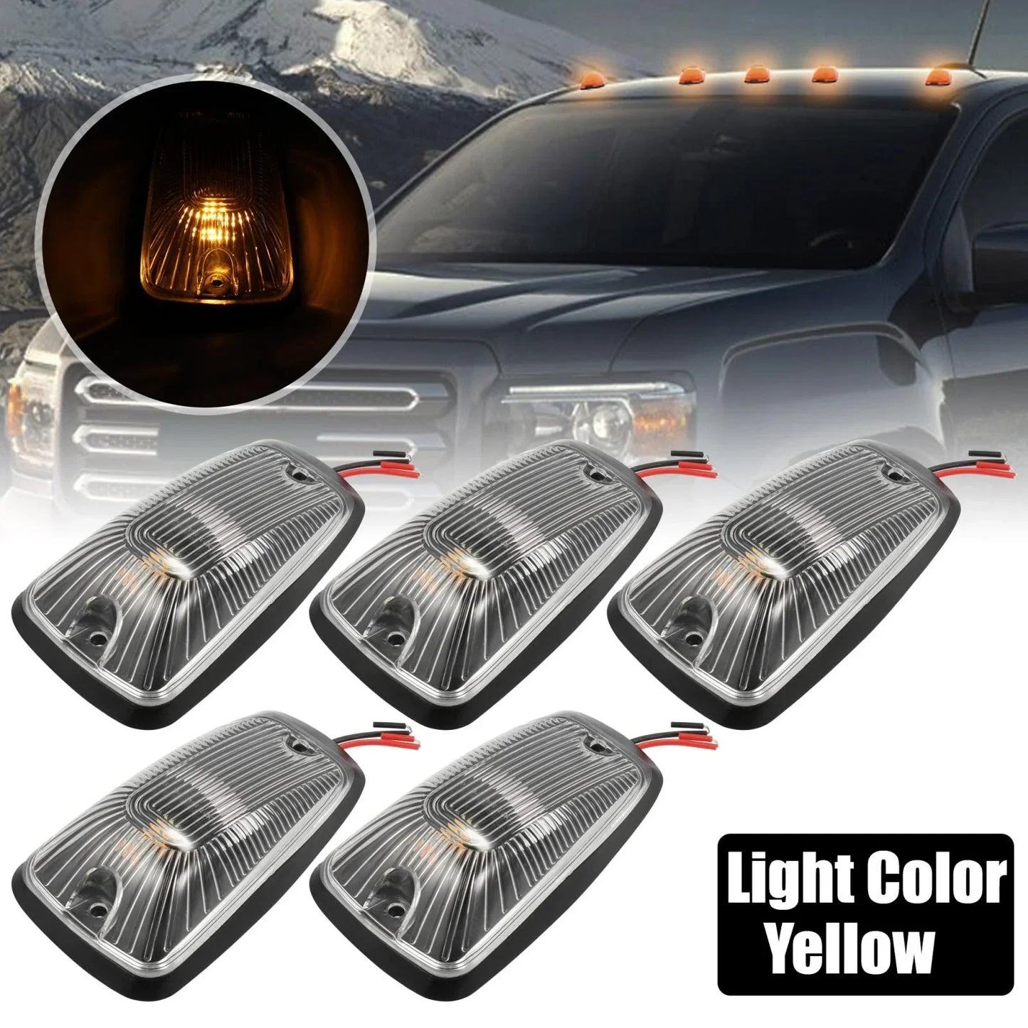 5 x Clear Cab Marker Light Covers for Chevrolet K2500 (1998-2000)