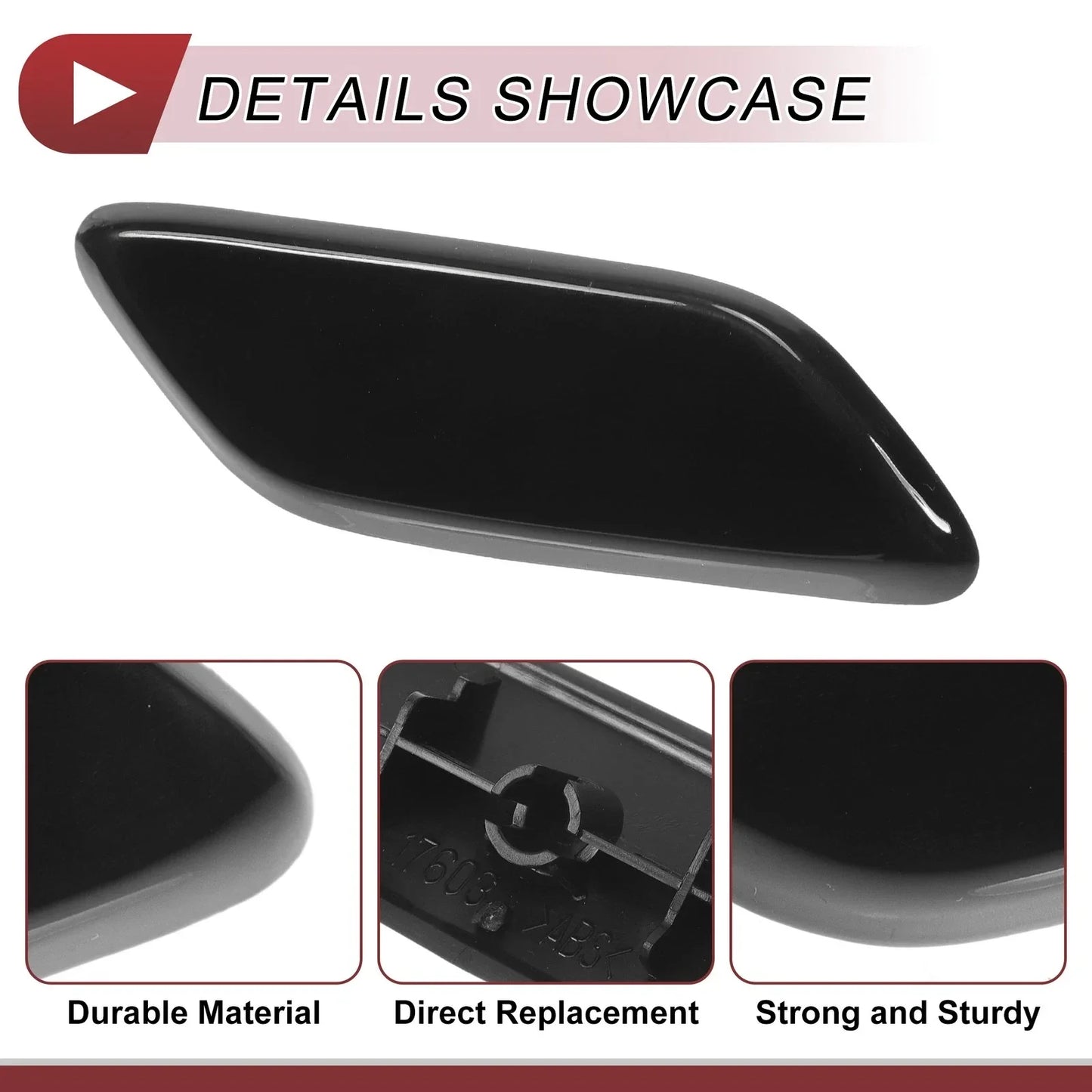 Front Right Washer Nozzle Cover for Honda CR-V MK3 Facelift 2009-2011 Black