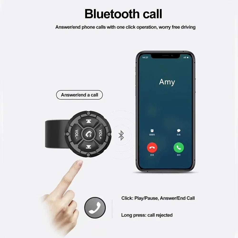 Wireless Bluetooth 5.3 Media Button Remote Controller for Motorcycle CR2023