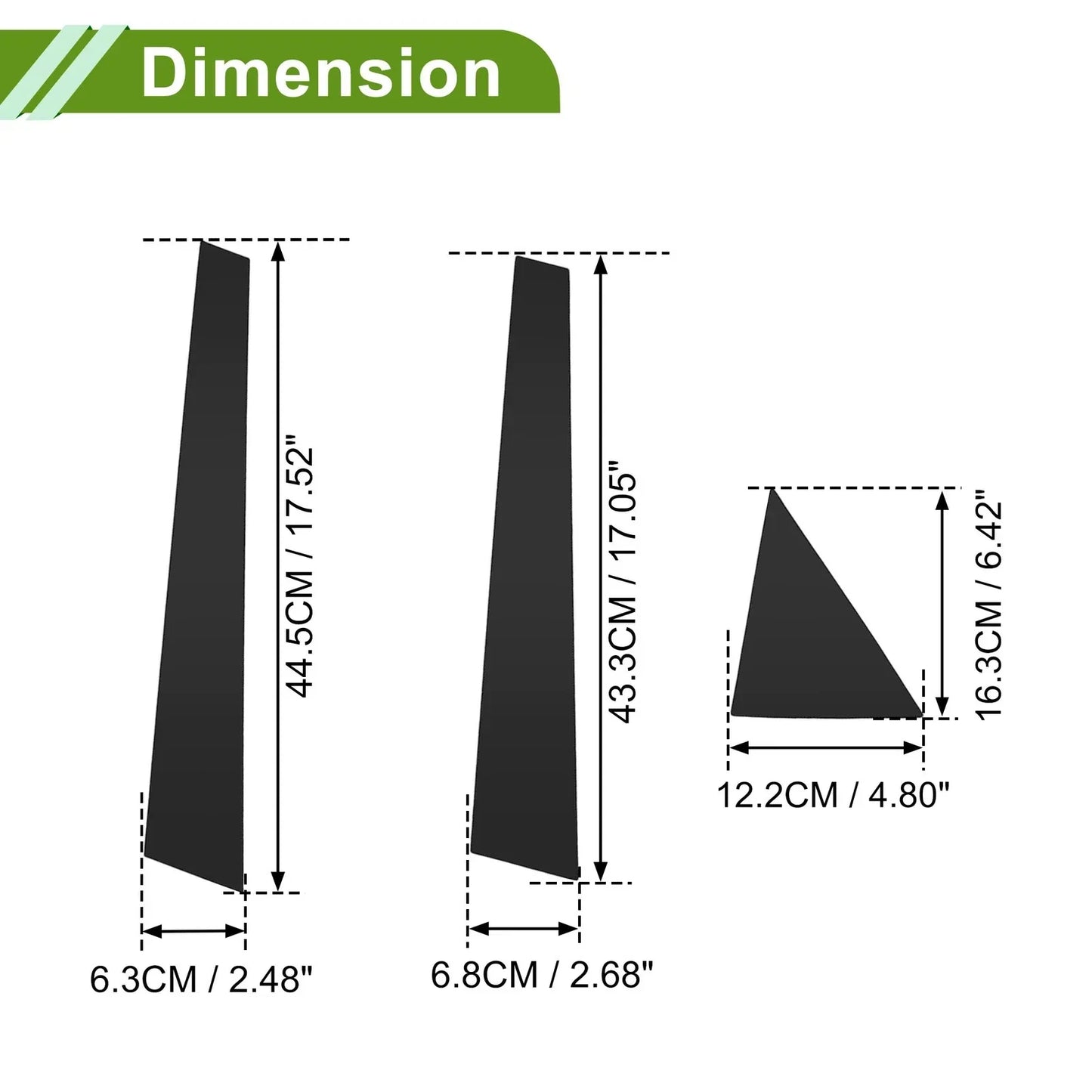 6 Pcs Black Pillar Window Trim for Chevrolet Optra (2004-2009)
