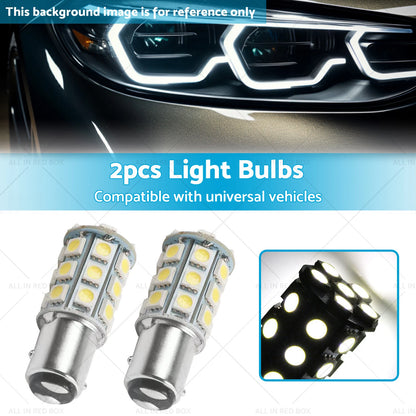 12V BA15D LED White 27 SMD 5050 Indicator Signal Lights for Caravan