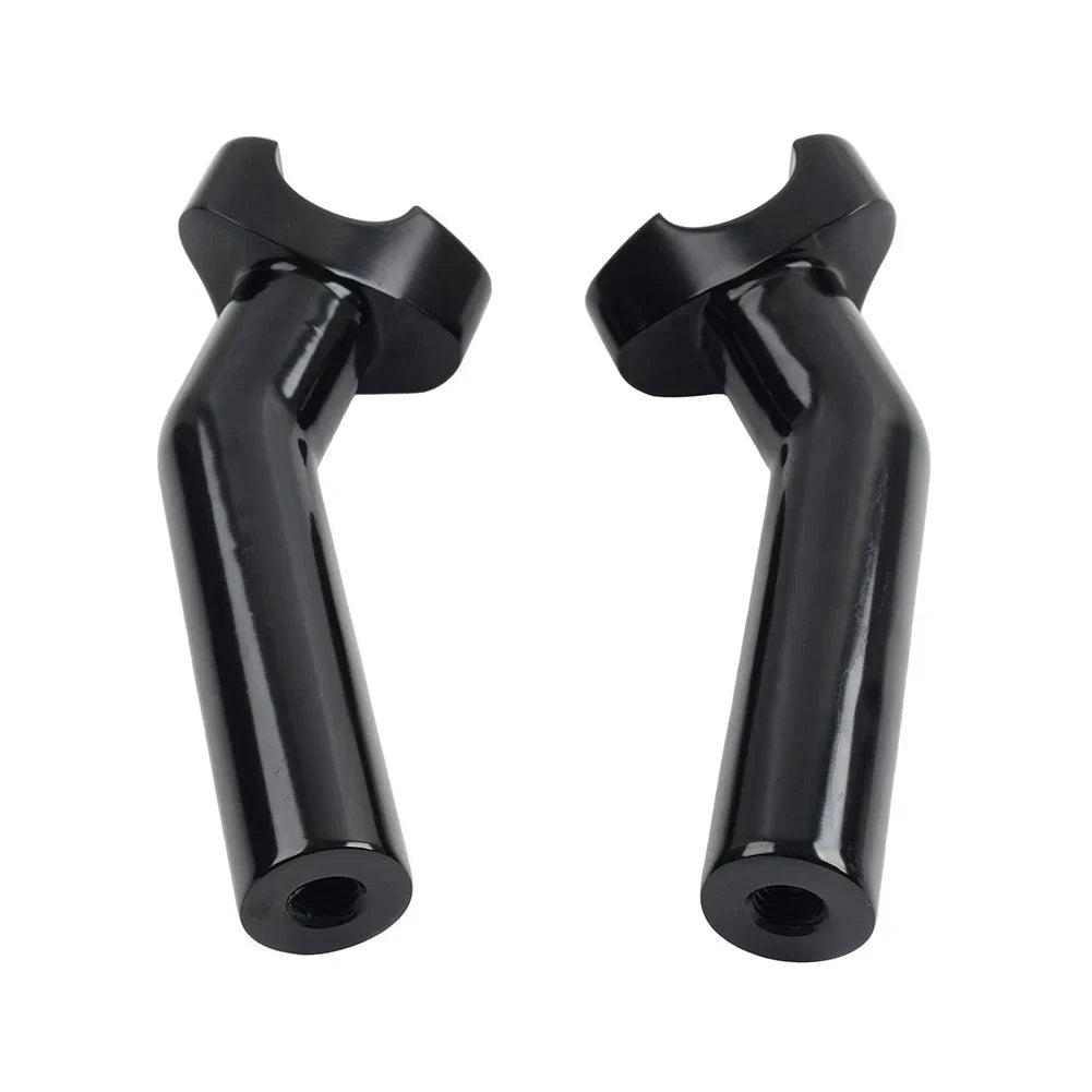 6" CNC Pullback Handlebar Risers Black for Harley Dyna Softail Sportster (2004-2023)