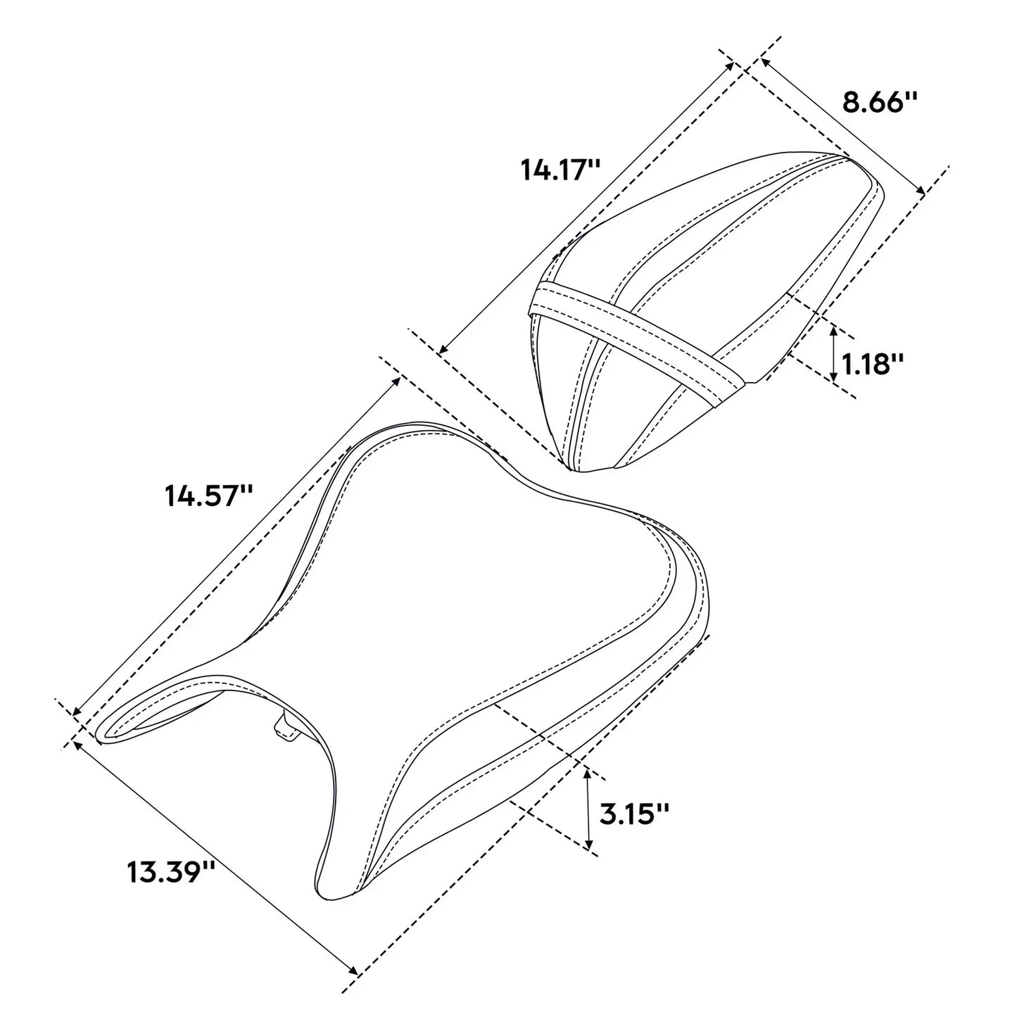 Rider/Driver & Passenger Seats for Kawasaki Ninja 400 & Z400 (2018-2024)