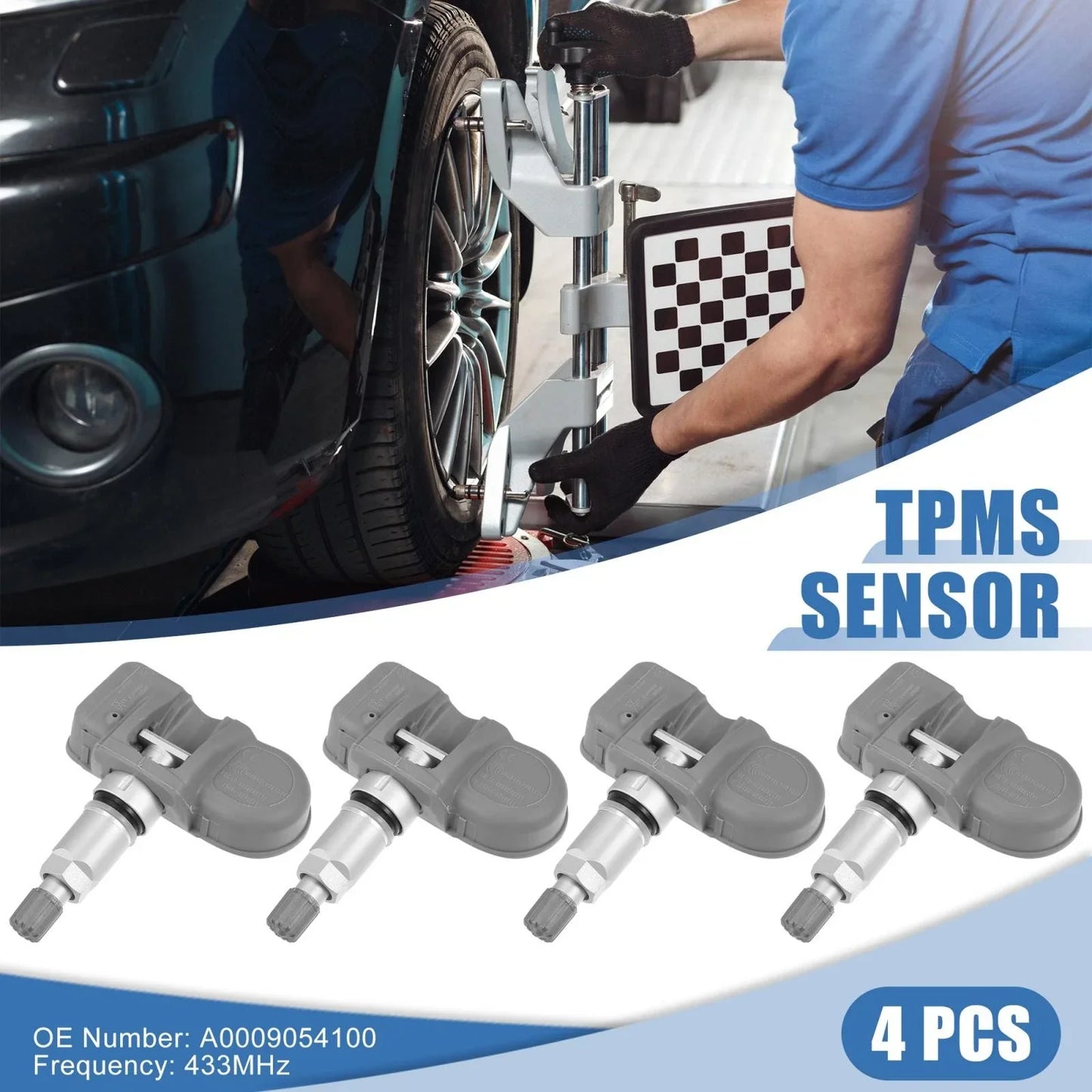 4 x Tire Pressure Sensors TPMS 433MHz for Mercedes-Benz W204 W205 (2010-2020)