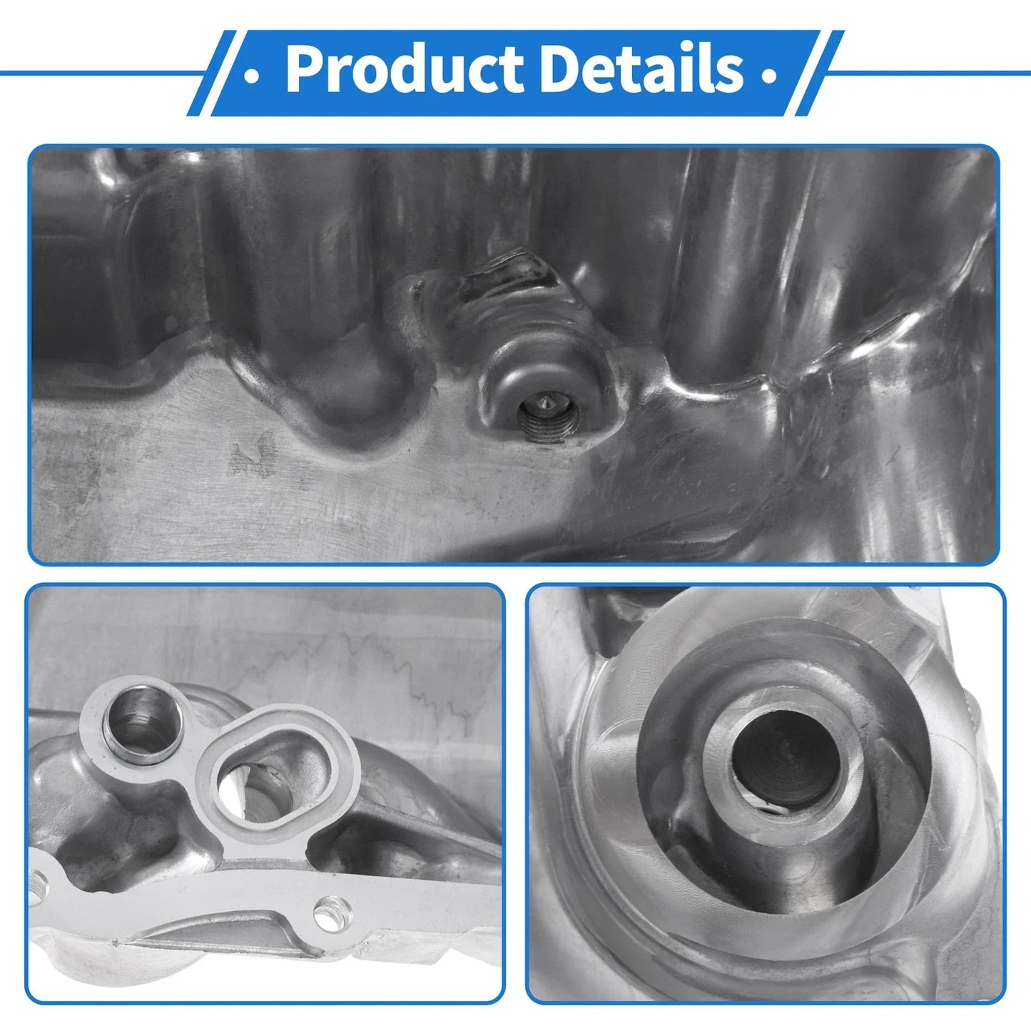 Engine Oil Pan for Honda CR-V (2007-2011) - Aluminum Alloy, Silver Tone