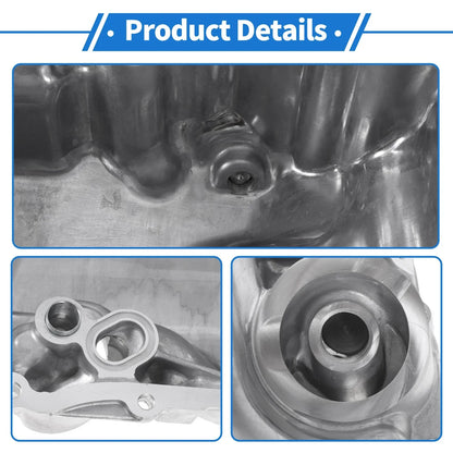 Engine Oil Pan for Honda CR-V (2007-2011) - Aluminum Alloy, Silver Tone