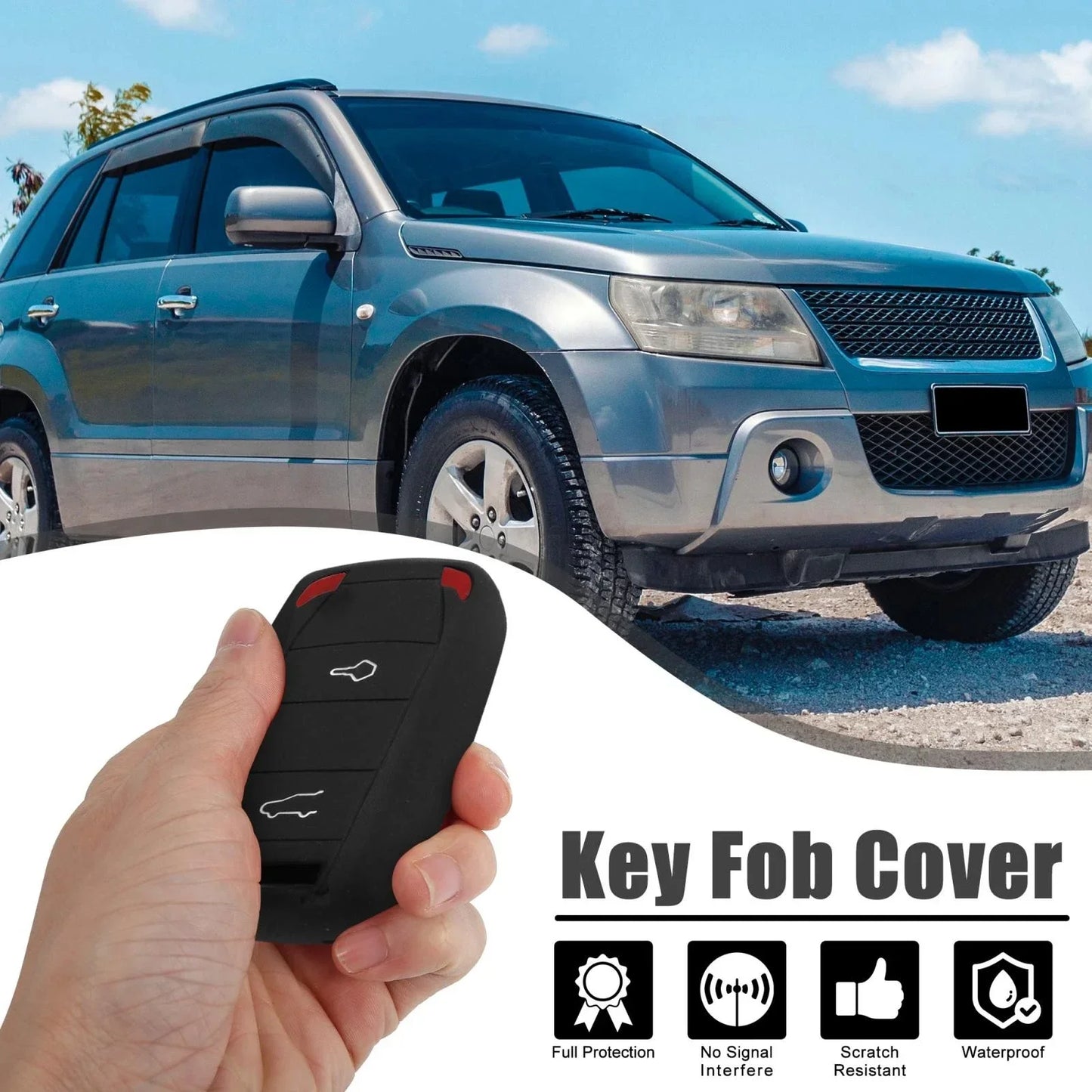 Silicone Keyless Entry Remote Key Fob Case Cover for Porsche Panamera Cayenne
