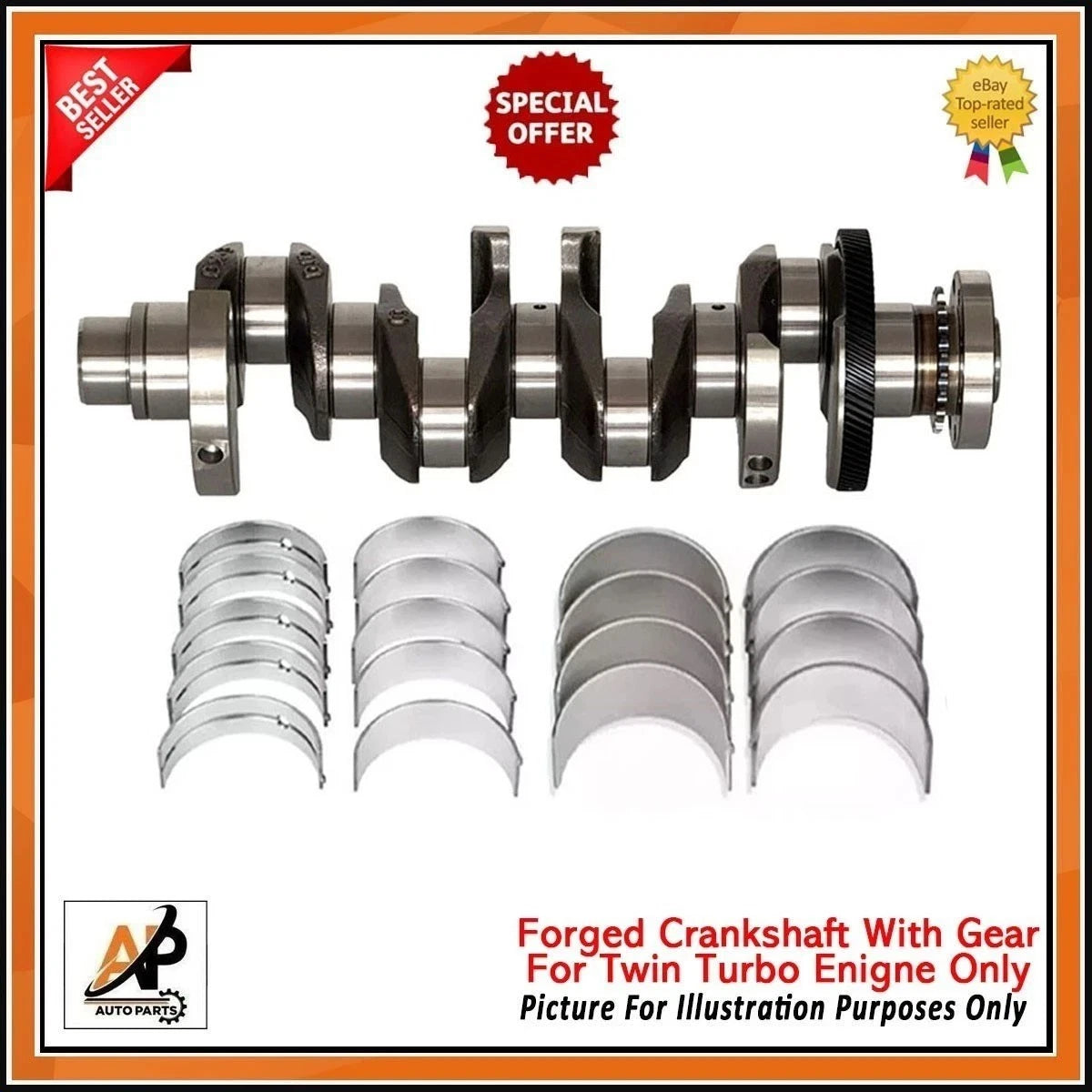 Forged Crankshaft with Bearings Replacement for Land Rover Jaguar 2.0D (204DTA) (2000–2019)