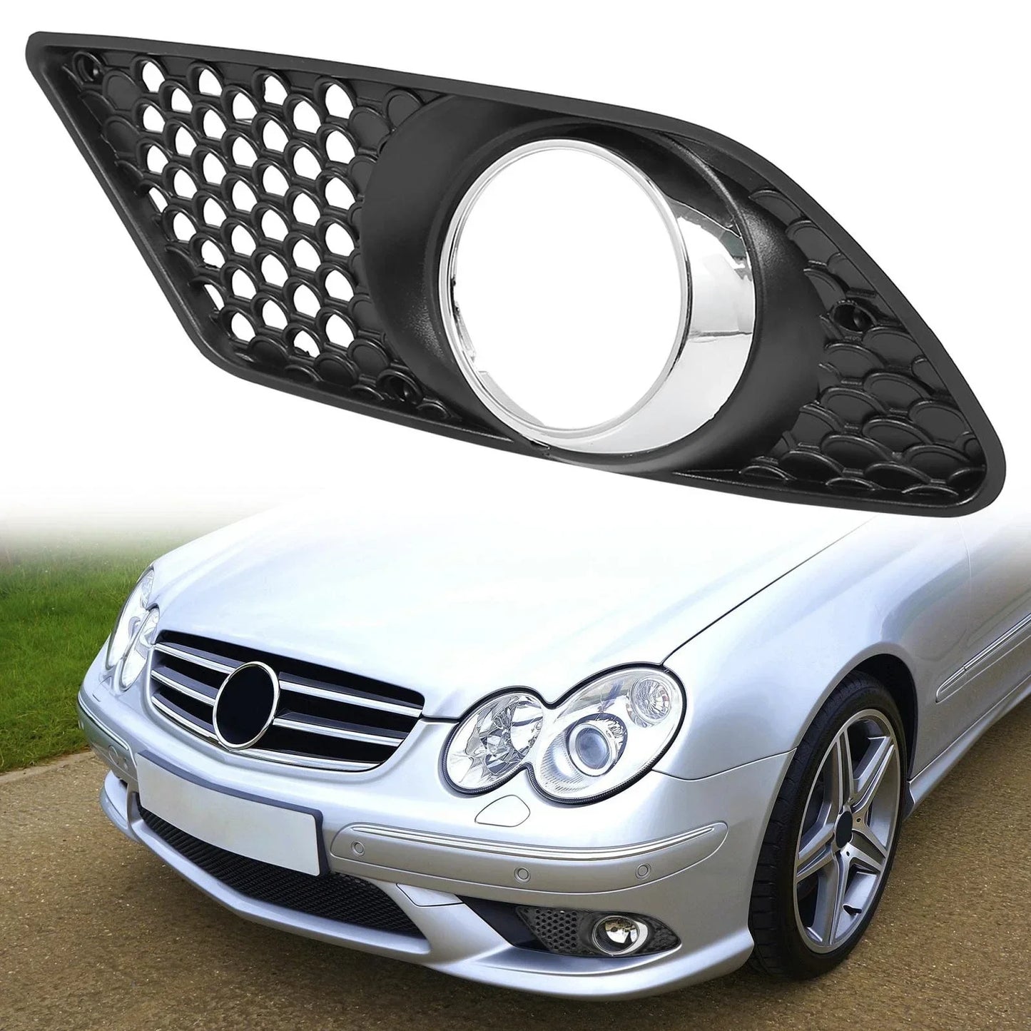 Left Side Fog Light Grille Cover for Mercedes-Benz C350 C300 (2008-2015)