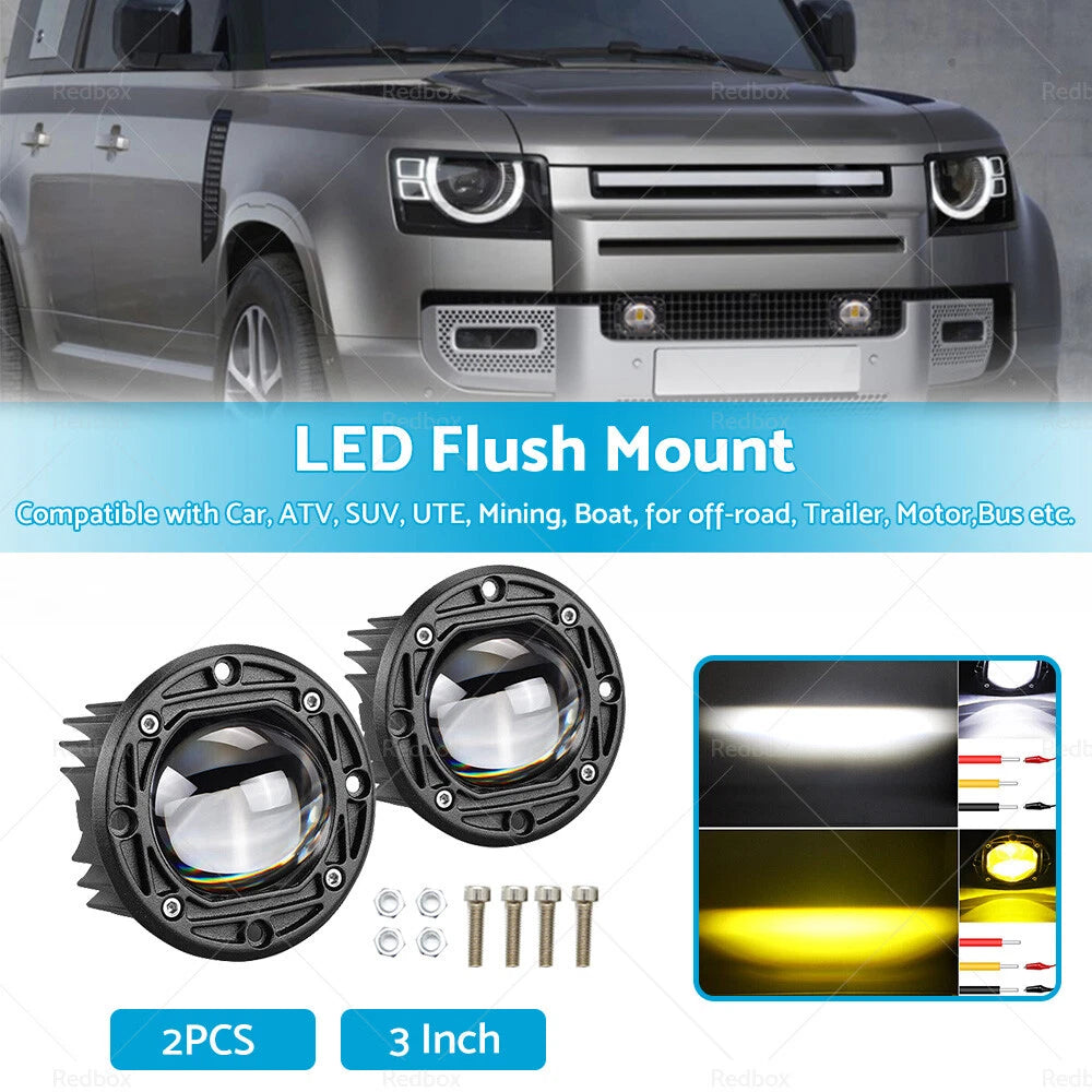 3" Flush Mount LED Work Light Bar for 4WD
