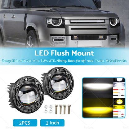 3" Flush Mount LED Work Light Bar for 4WD