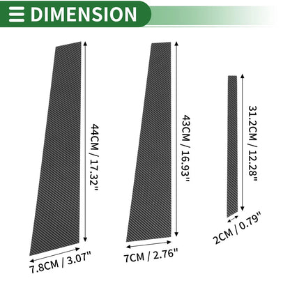 6 Pcs Door Pillar Window Trim for Honda Accord (2003-2007) Black Carbon Fiber