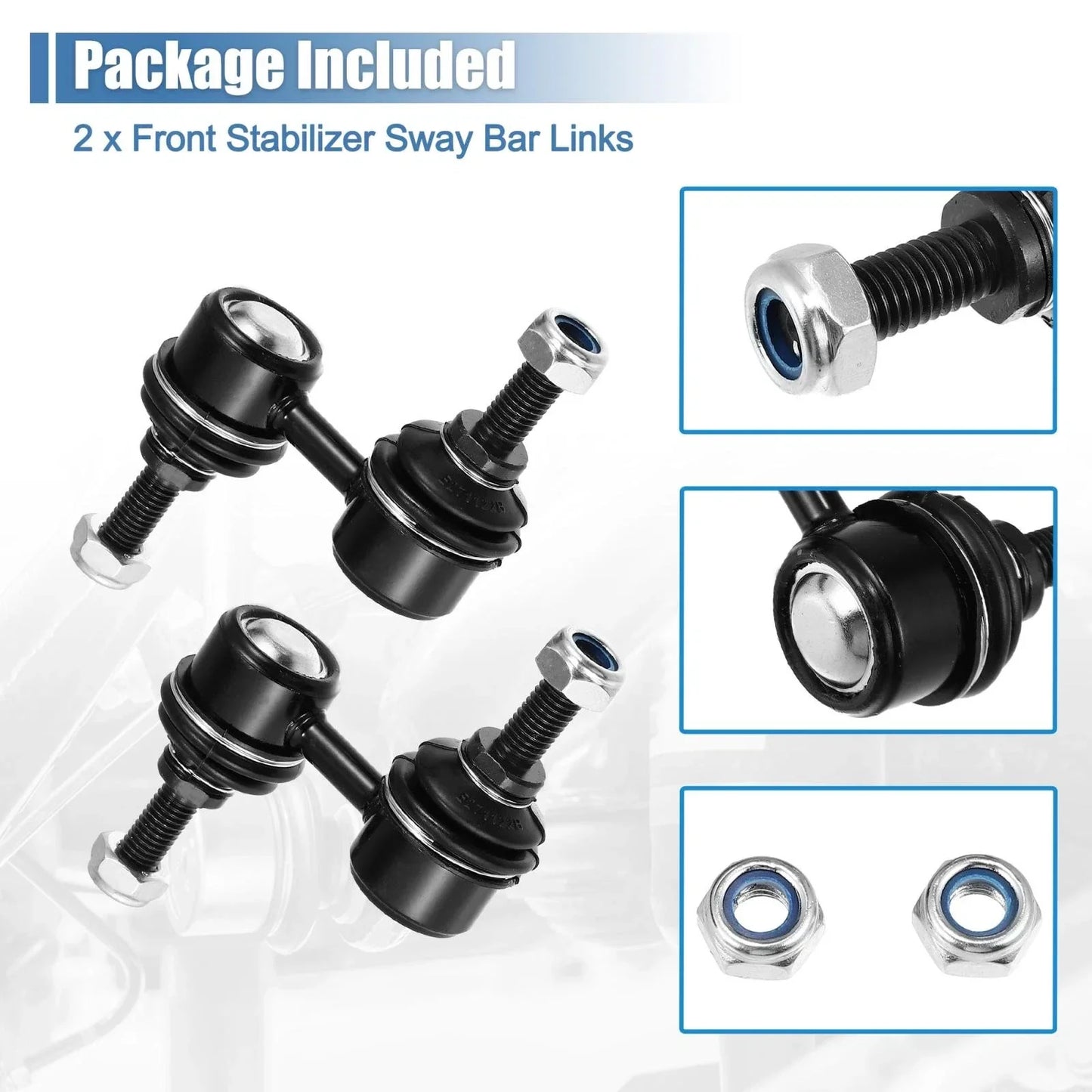 2 x Front Sway Bar Links for Honda 1997-2001 Stabilizer Link Black