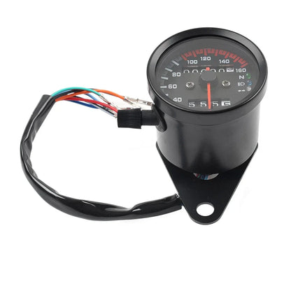 Mini Speedometer Odometer Gauge w/ Indicator Light for Motorcycle Universal (12V)