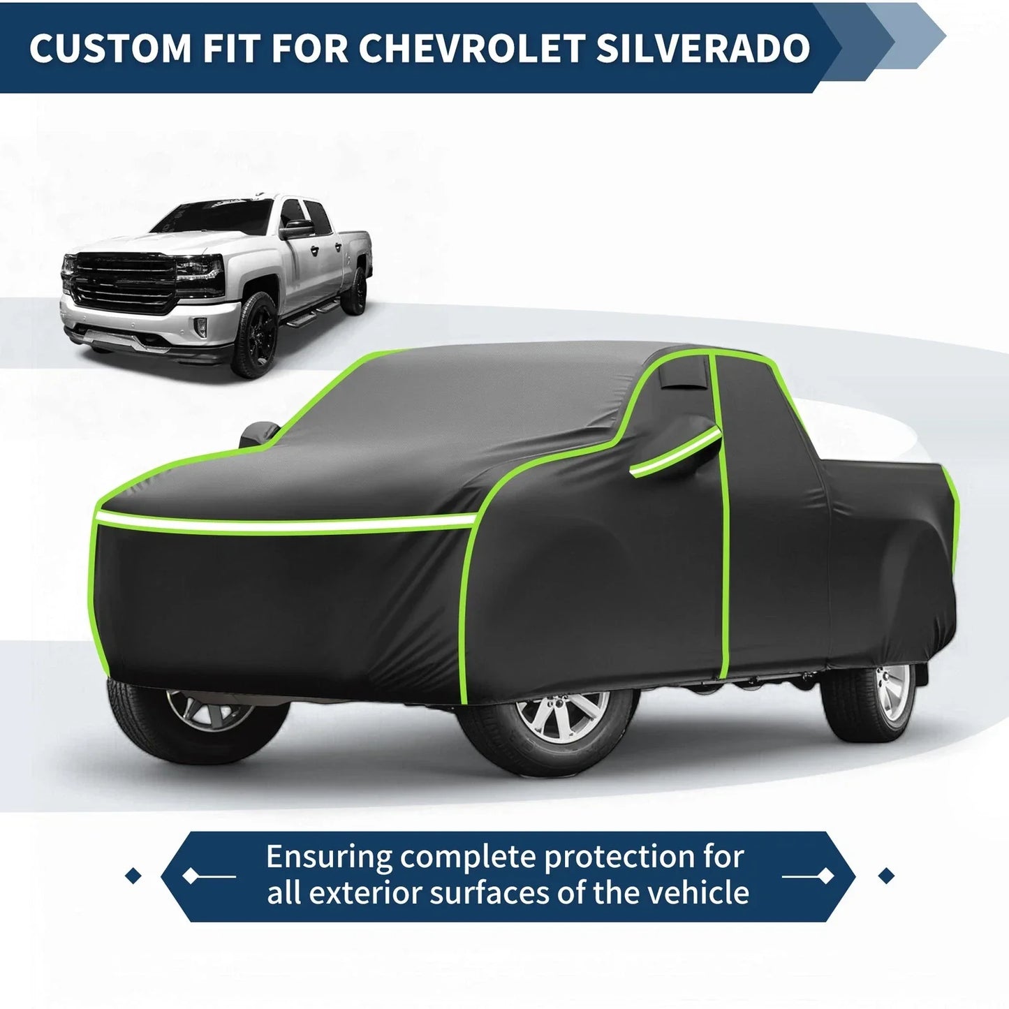 Waterproof Car Cover for Chevrolet Silverado Crew Cab 6.6ft Short Bed (2000-2018)