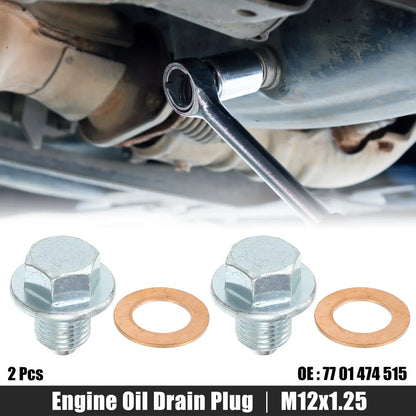 M12x1.25 Engine Oil Drain Plug Screws (2 Pcs) for Lexus