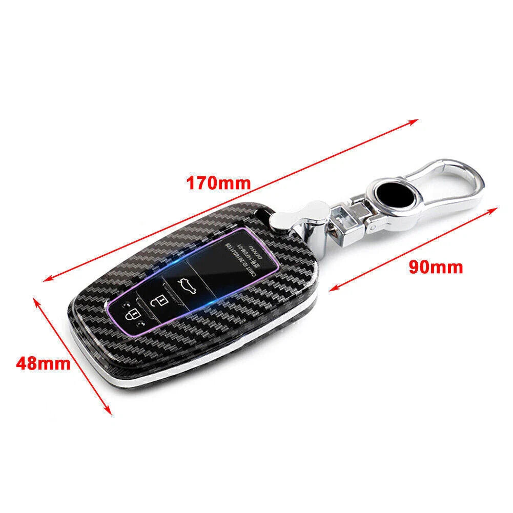 Black Remote Key Fob Case for Toyota Camry Corolla C-HR RAV4 Prius (2018-2023)