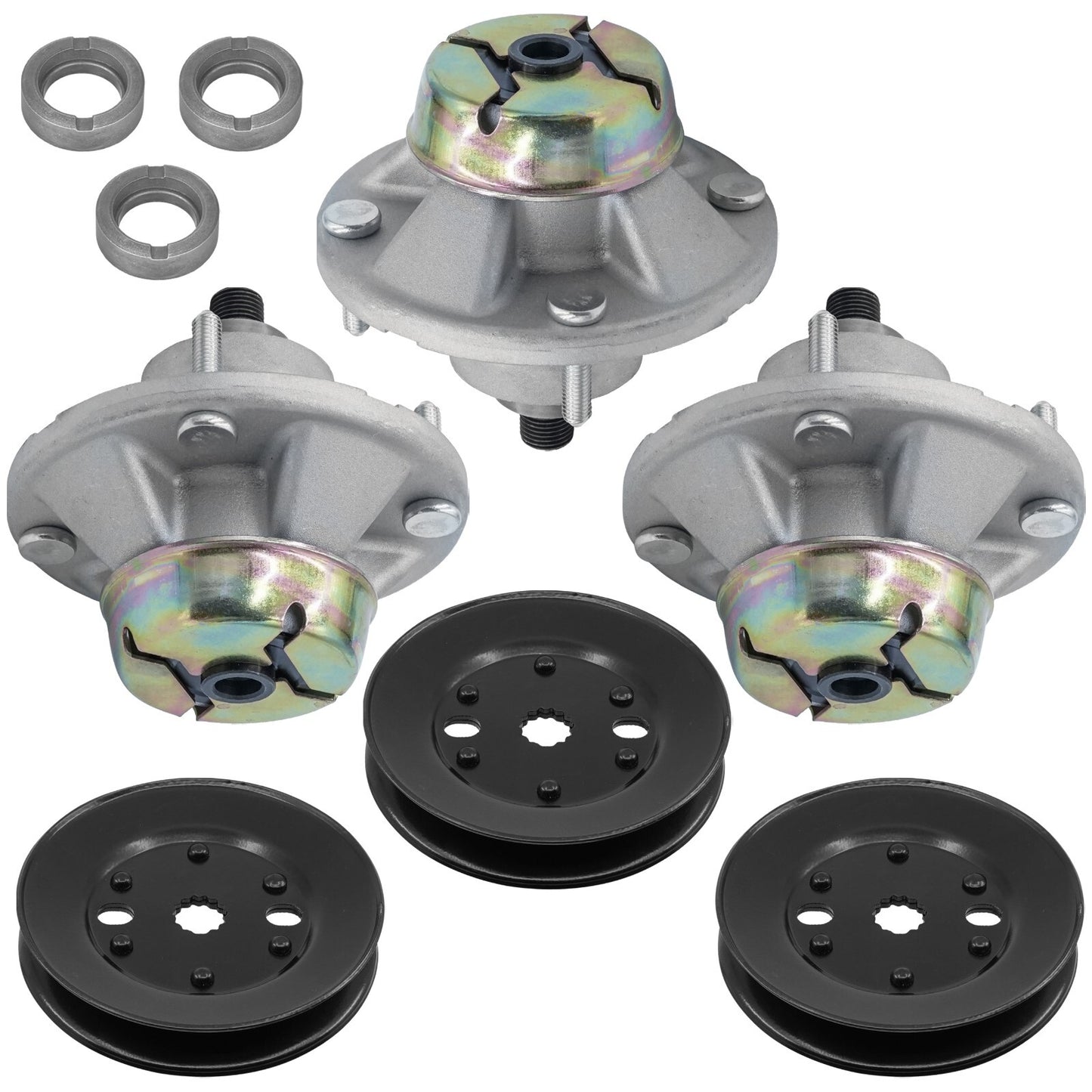 Caltric Deck Spindle Assembly w Pulley for John Deere X534 (2008–2018)