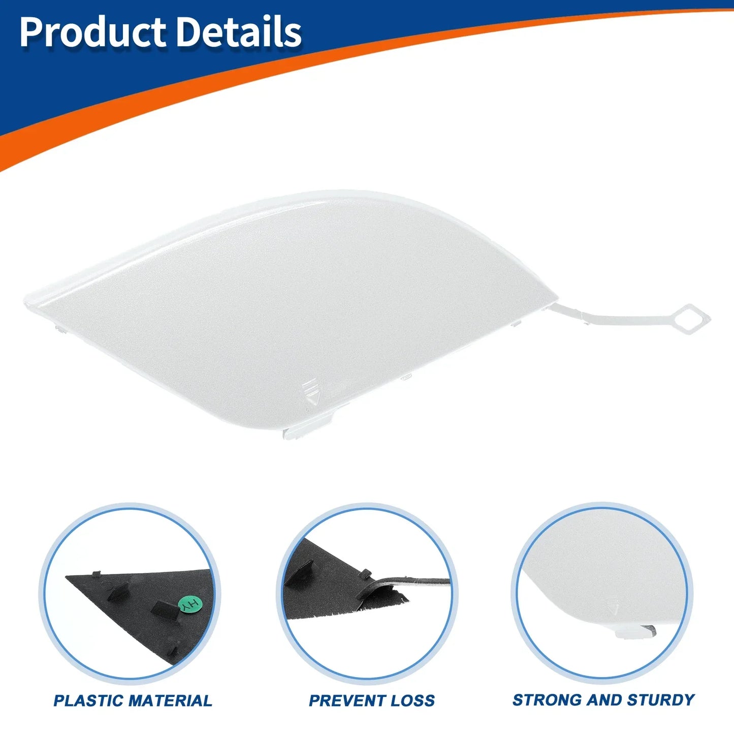 Rear Bumper Tow Hook Cover for Mercedes-Benz C W204 (2007-2014) White