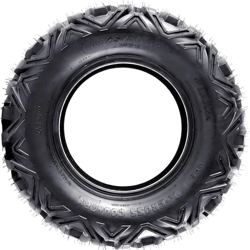QIND Rear 25x10-12 Tyres for ATV, Mower, Buggy, Go Kart