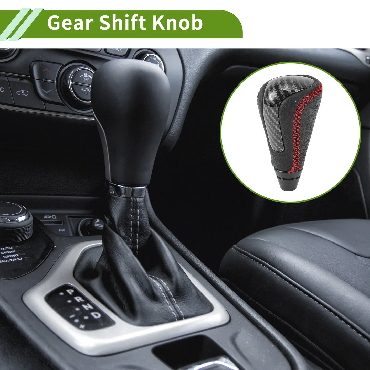 Automatic Gear Shift Knob for Lexus GS300 2006-2011 Plastic Faux Leather Black Red