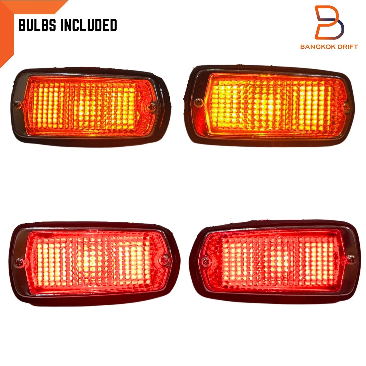4 x Side Marker Lamp Light Red Amber for Nissan Datsun 510 120Y B210 240Z (68-81)