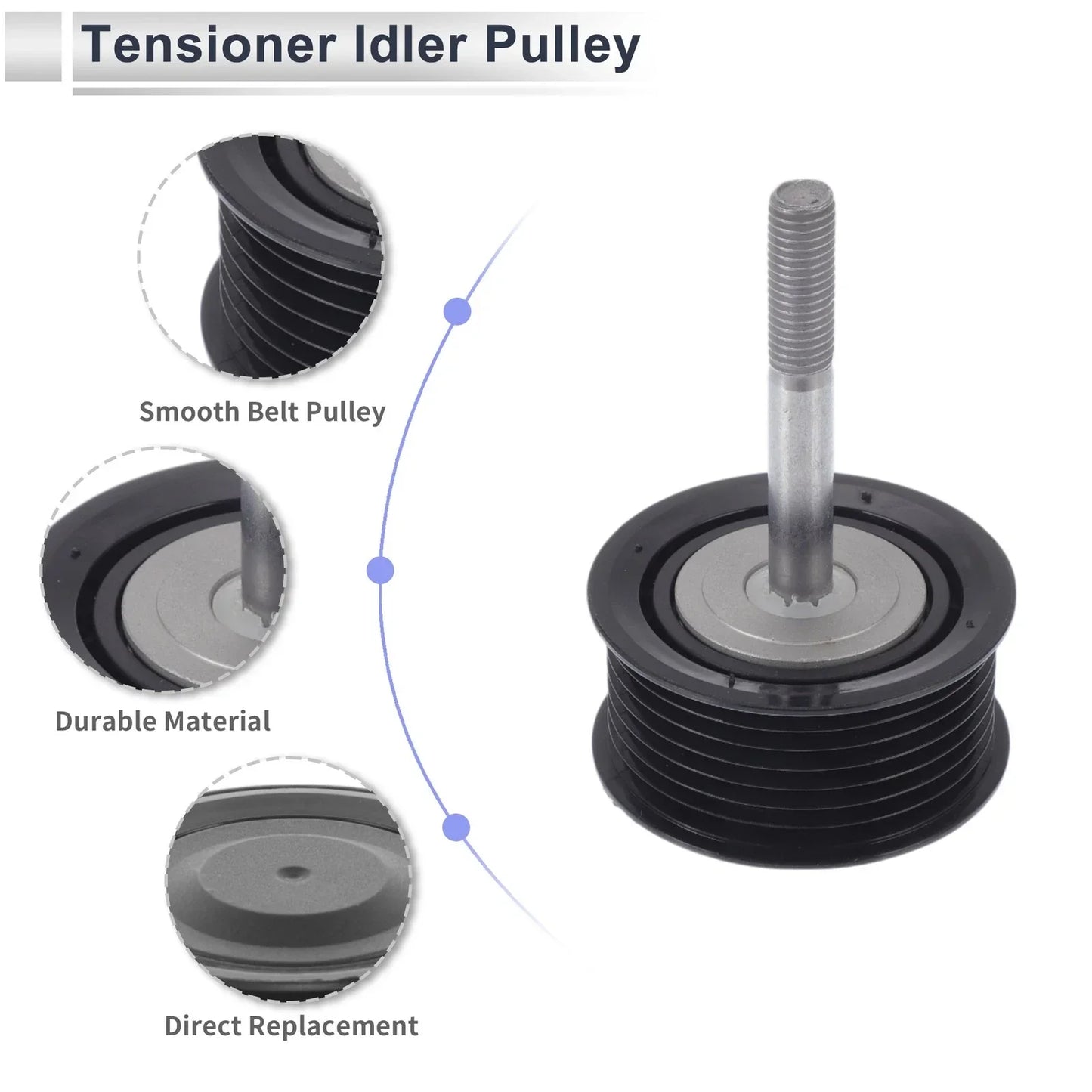 Drive Belt Idler Pulley for Porsche Cayenne (2008-2015) Black 1 x Piece