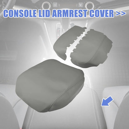 Microfiber Leather Armrest Protector Cover for Honda Pilot (2009-2015) Grey