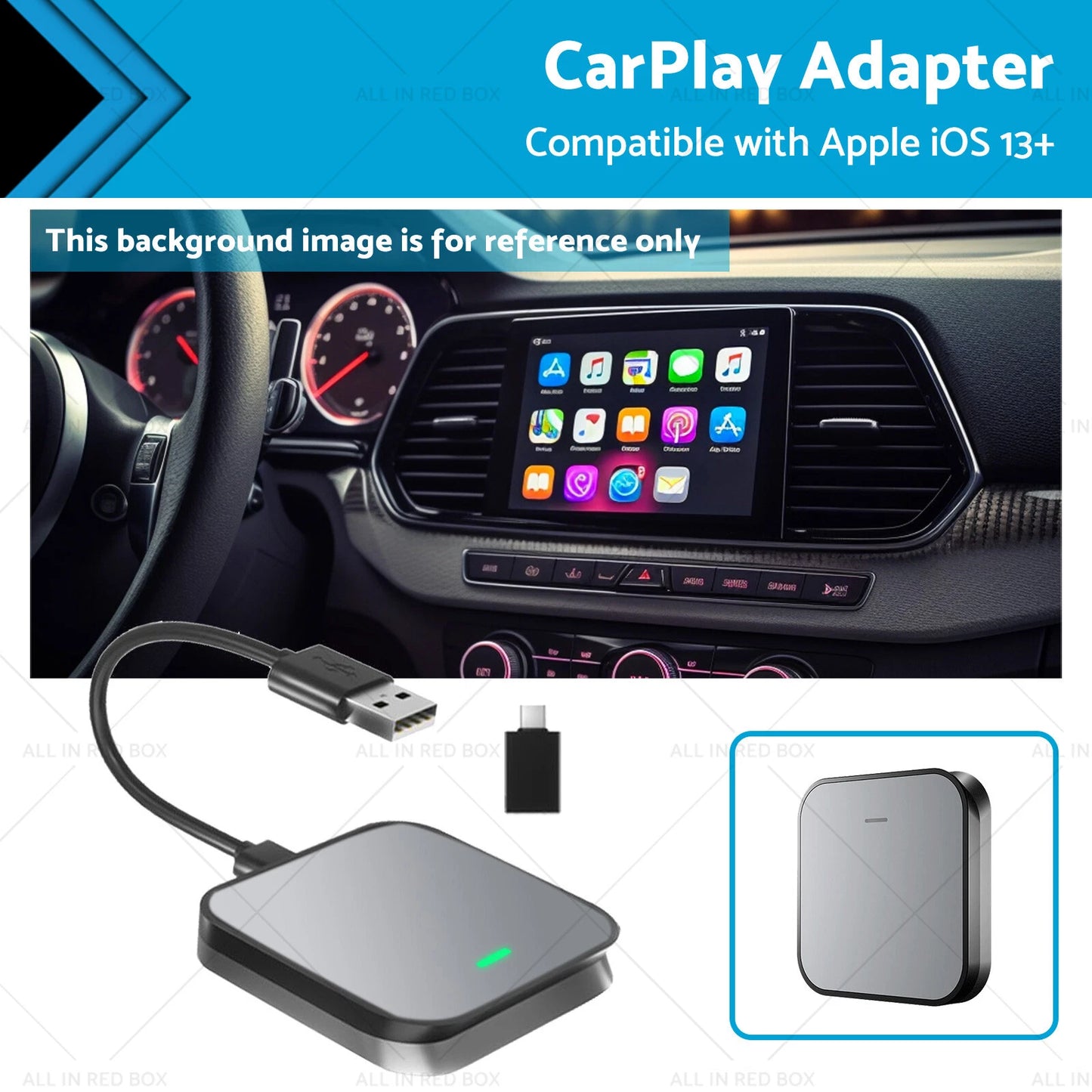 USB Bluetooth Wireless Receiver for Apple CarPlay - Gray