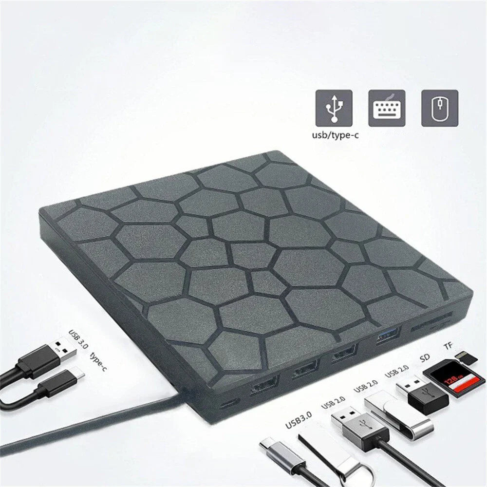 USB 3.0 External CD DVD Writer Burner Reader for Windows 7-11