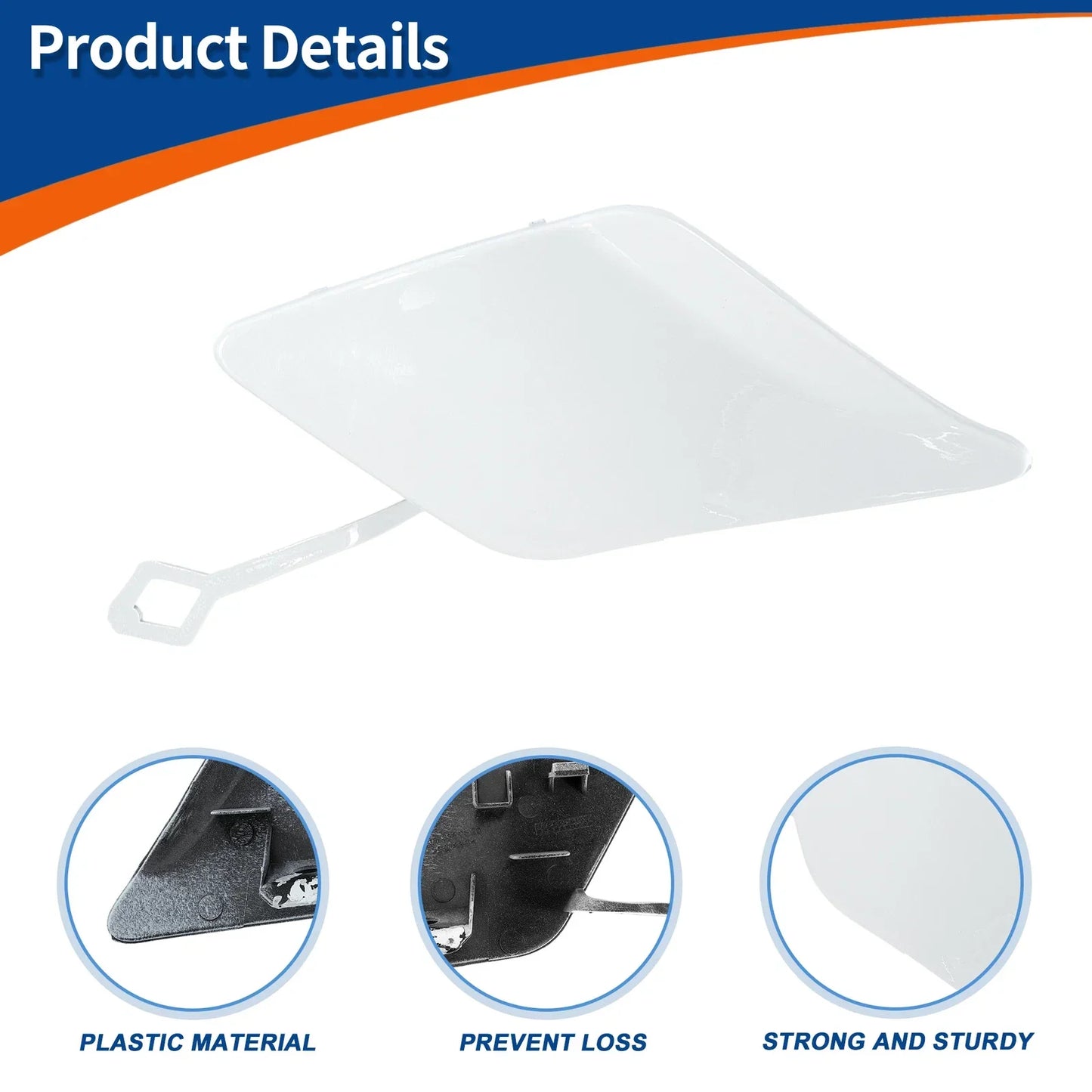 Front Bumper Tow Hook Cap for Mercedes-Benz C250 C350 (2012-2015) White