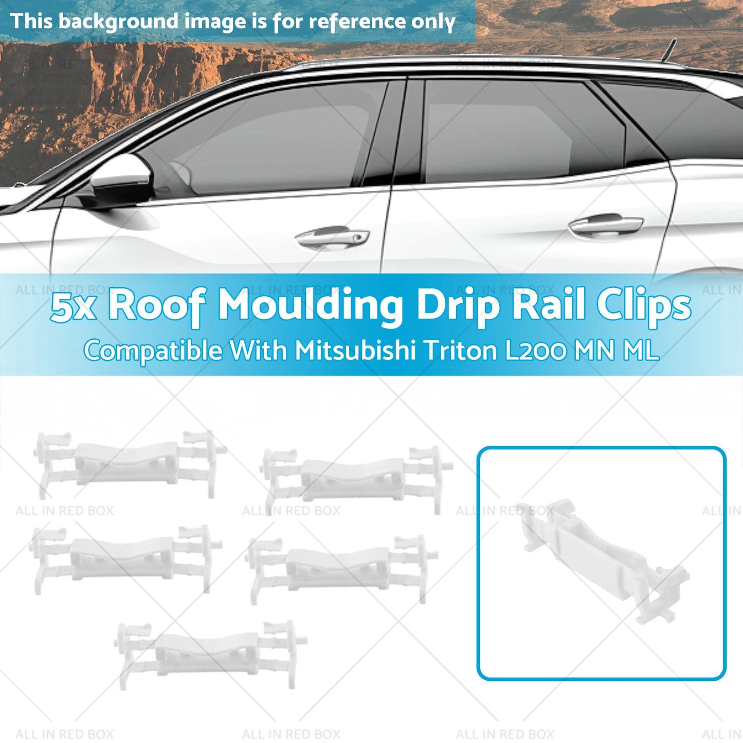 5 x Roof Moulding Drip Rail Clips for Mitsubishi Triton L200 (2005-2014)