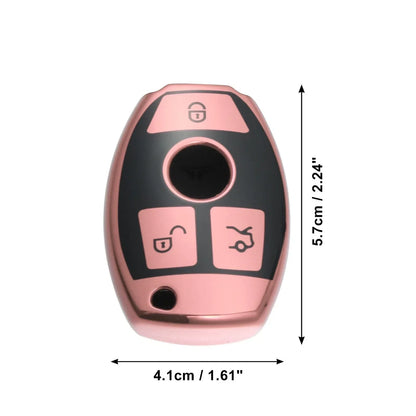 Silicone Smart Key Fob Case Cover for Mercedes Benz A-Class (2013-2018) Pink