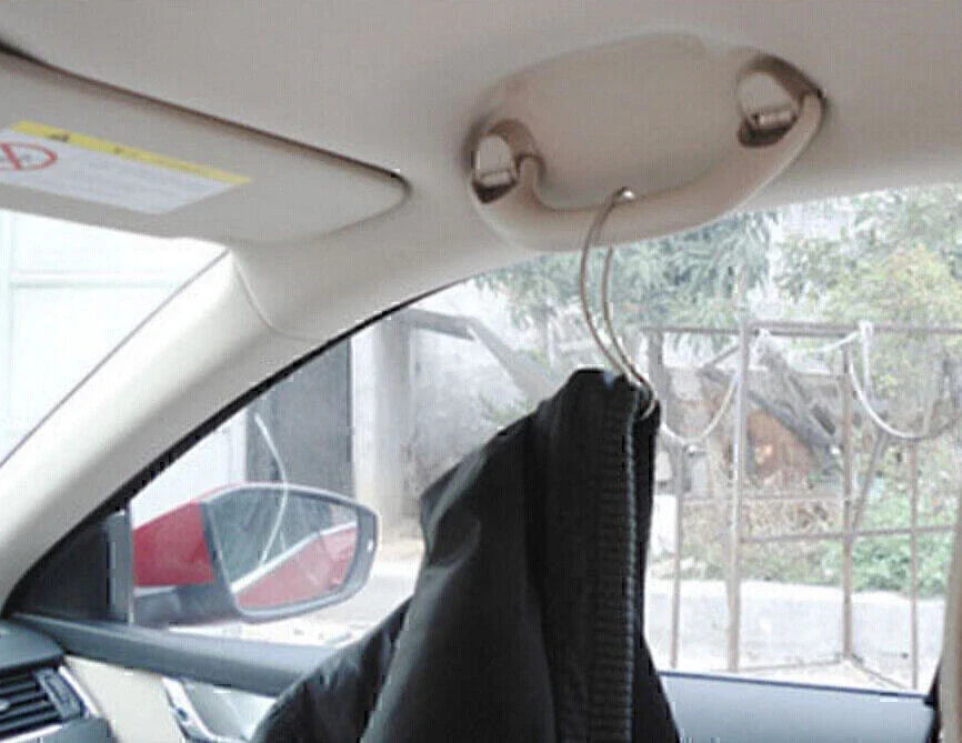 Car Seat Hooks for Coat Purse Shopping Bag Holder - Silver Stainless Steel