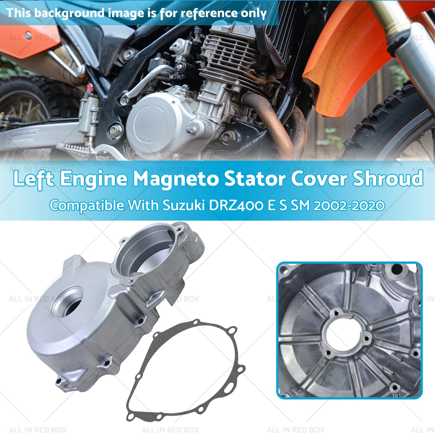Left Engine Stator Magneto Cover for Suzuki DRZ400E DRZ400S SM (02-20)