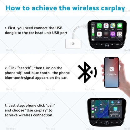 Wireless USB CarPlay Adapter for Apple iOS Auto Navigation
