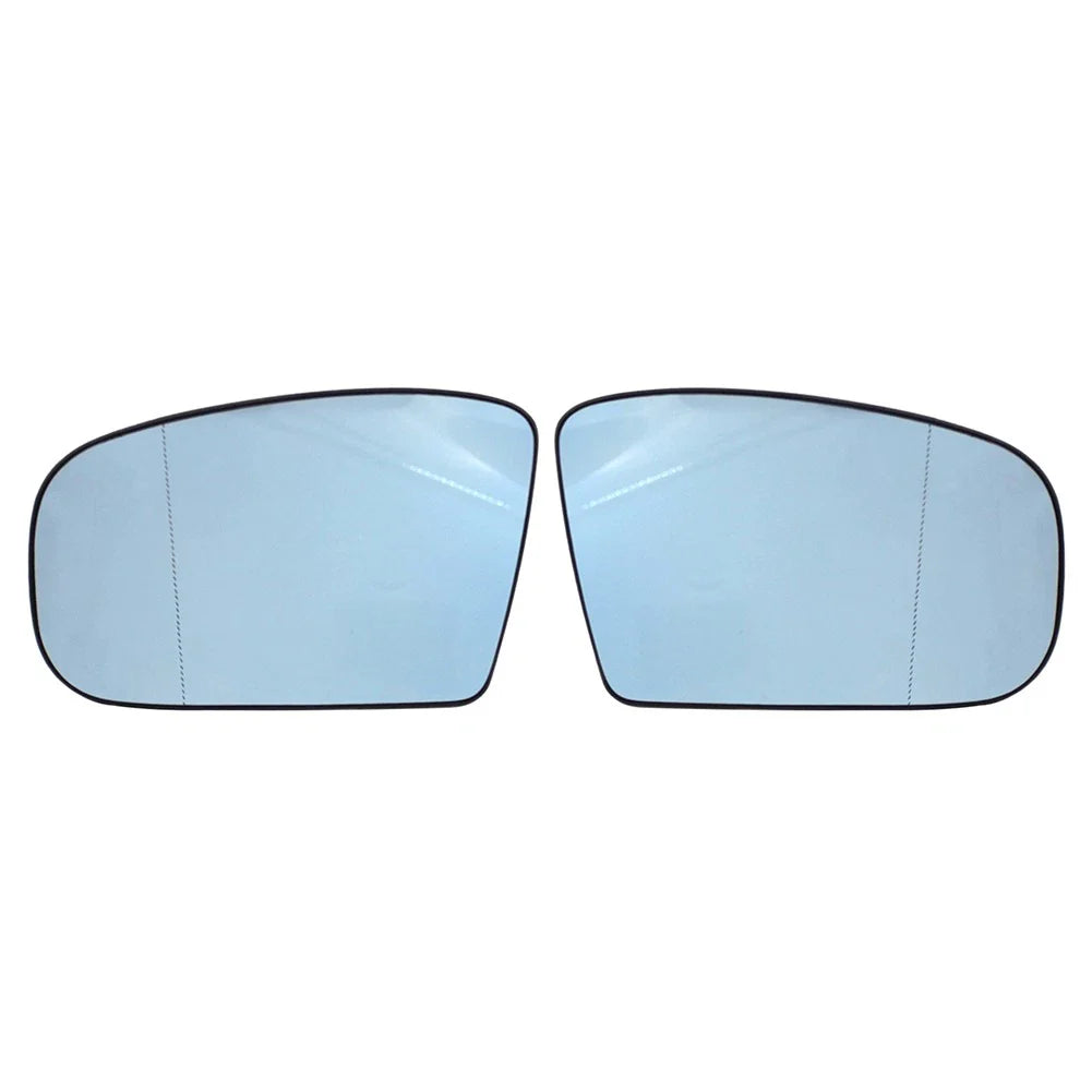 Blue Heated Side Mirror Glass with Plate for Mercedes CL500 (2000-2003)